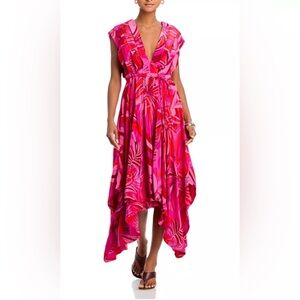 FARM Rio Endless Summer Printed V Neck Midi‎ Dress Size XS New With Tags